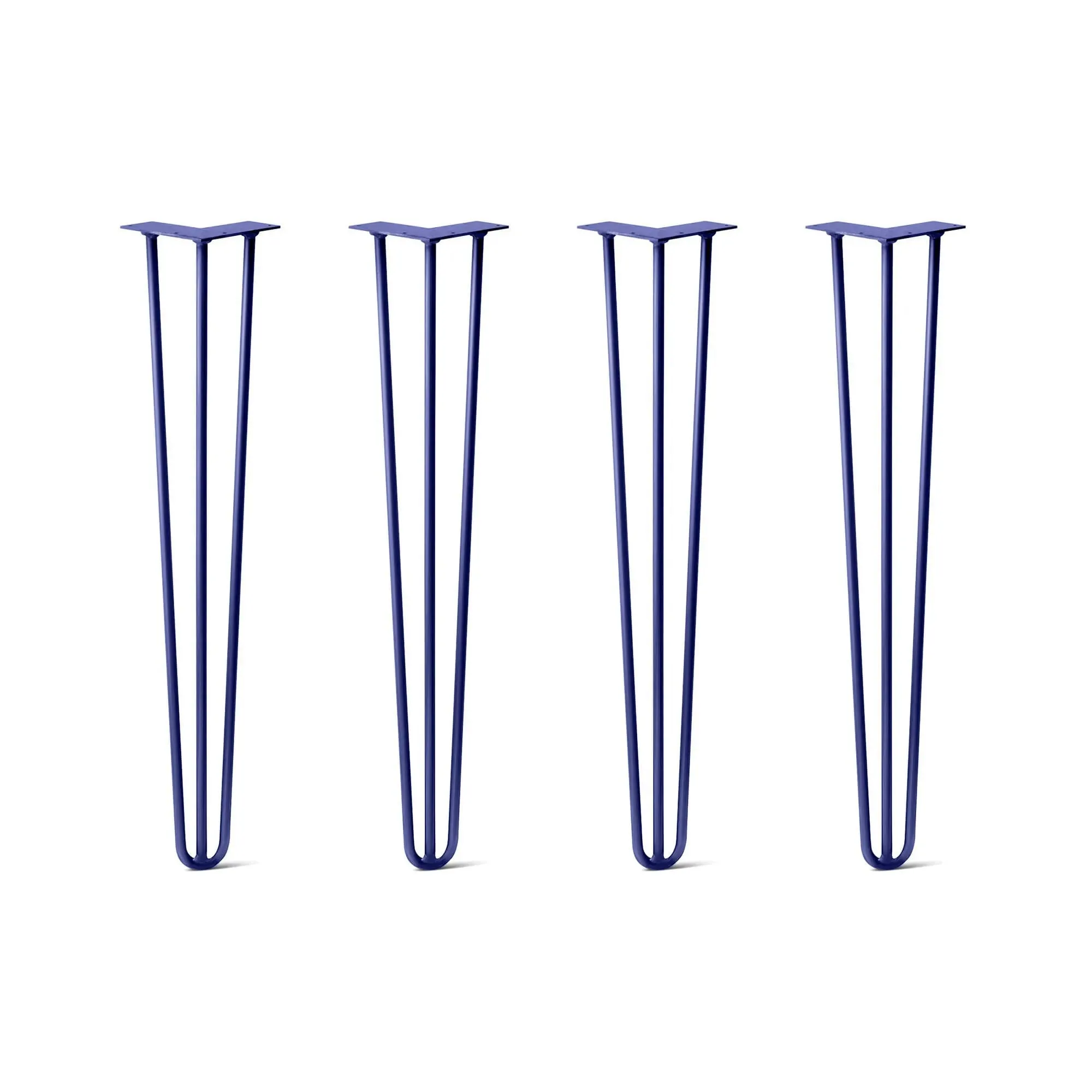 Hairpin Legs Set of 4, 3-Rod Design - Midnight Blue (Navy) Powder Coated Finish
