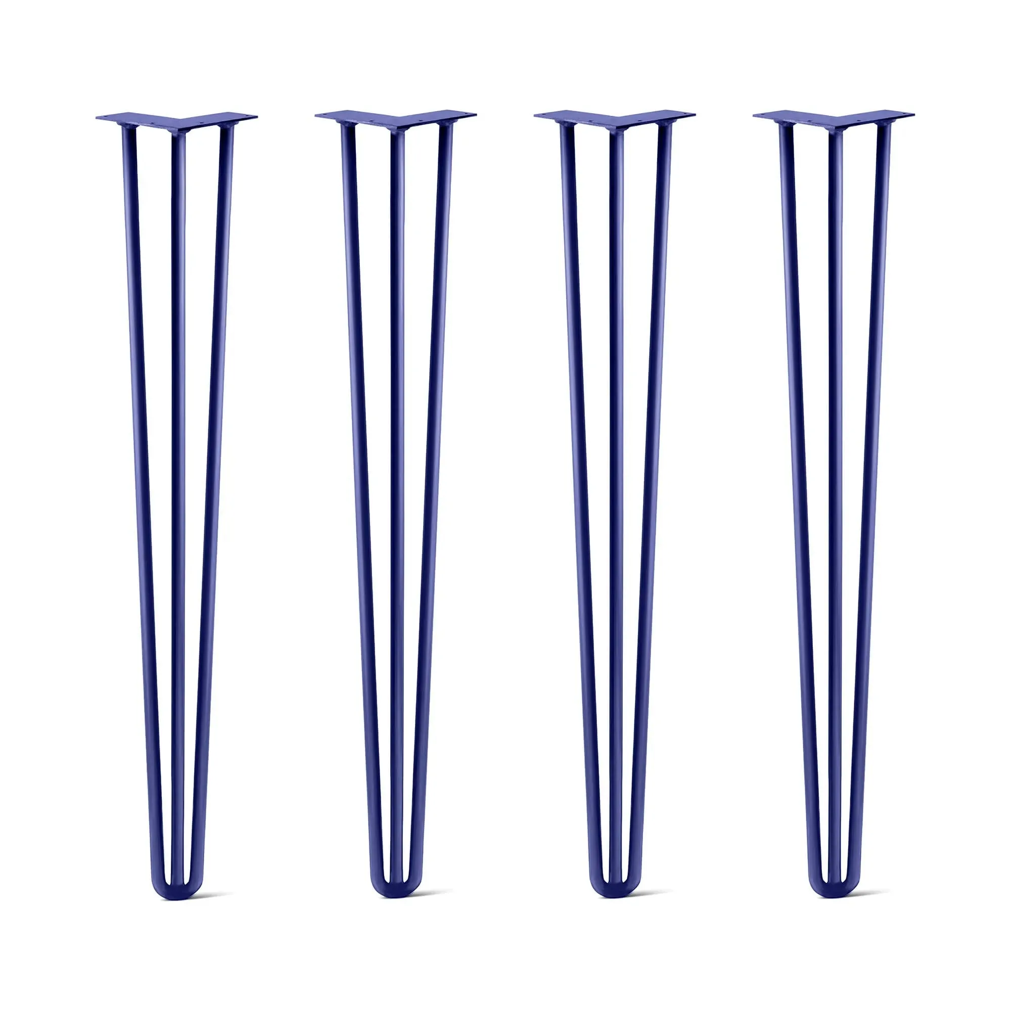 Hairpin Legs Set of 4, 3-Rod Design - Midnight Blue (Navy) Powder Coated Finish