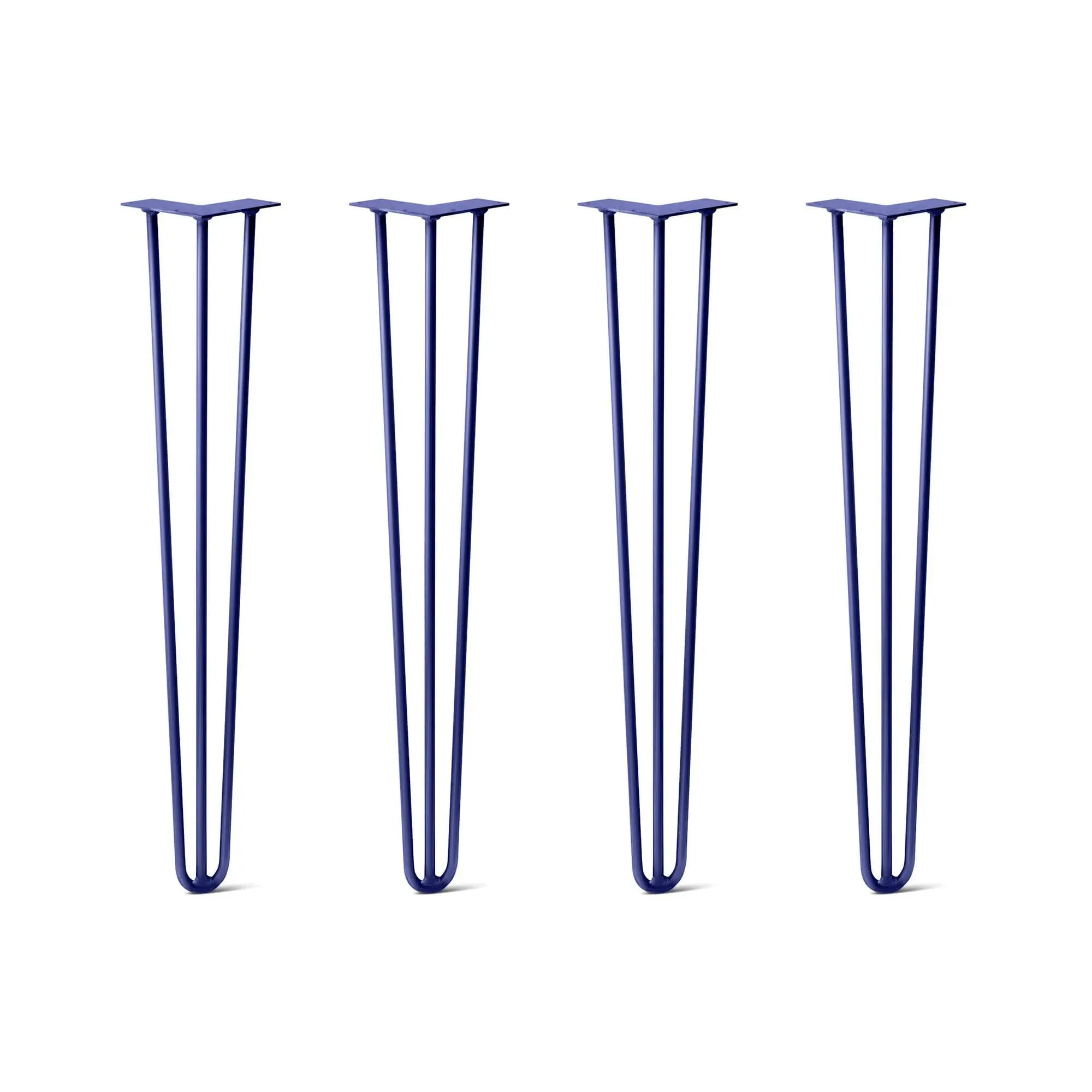 Hairpin Legs Set of 4, 3-Rod Design - Midnight Blue (Navy) Powder Coated Finish