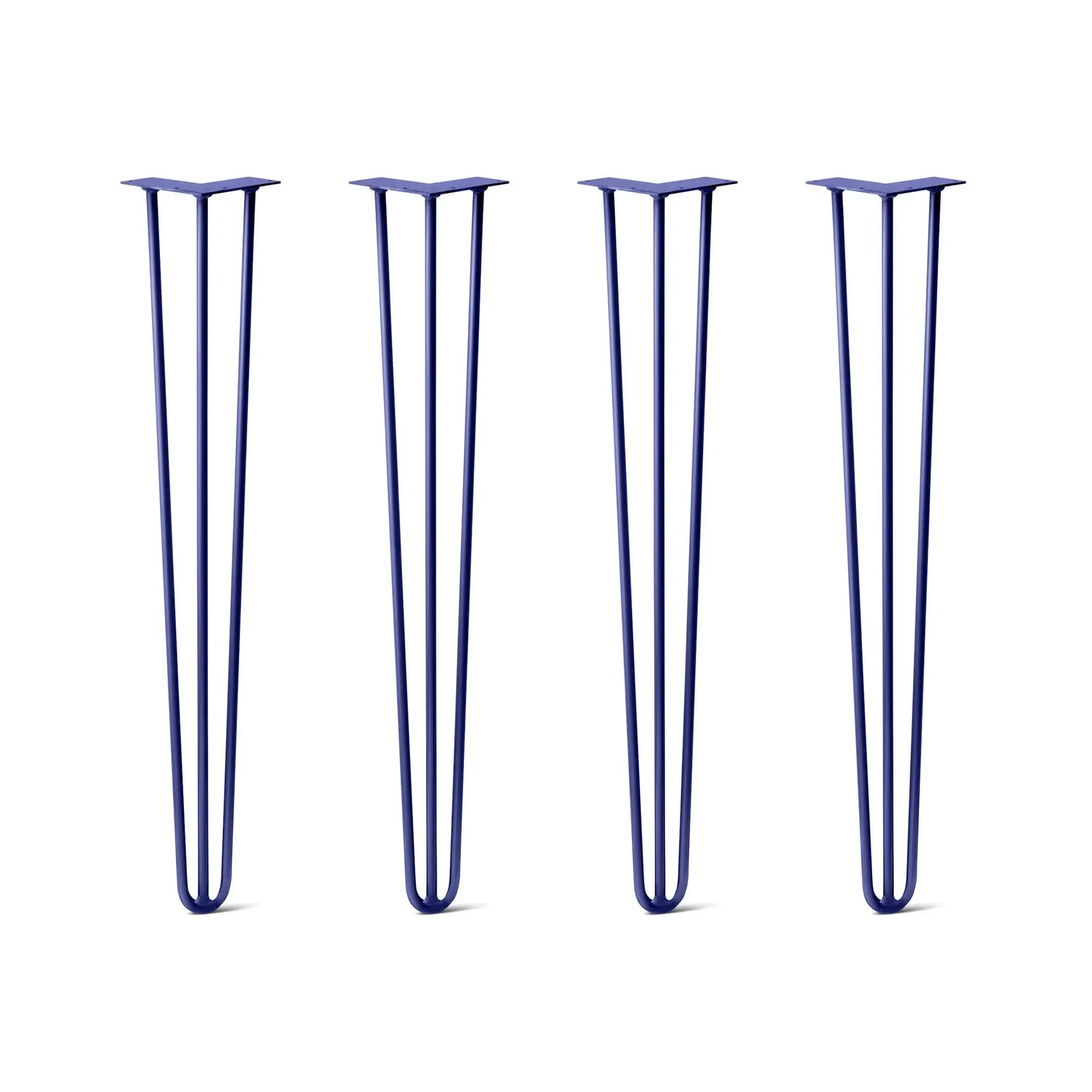 Hairpin Legs Set of 4, 3-Rod Design - Midnight Blue (Navy) Powder Coated Finish