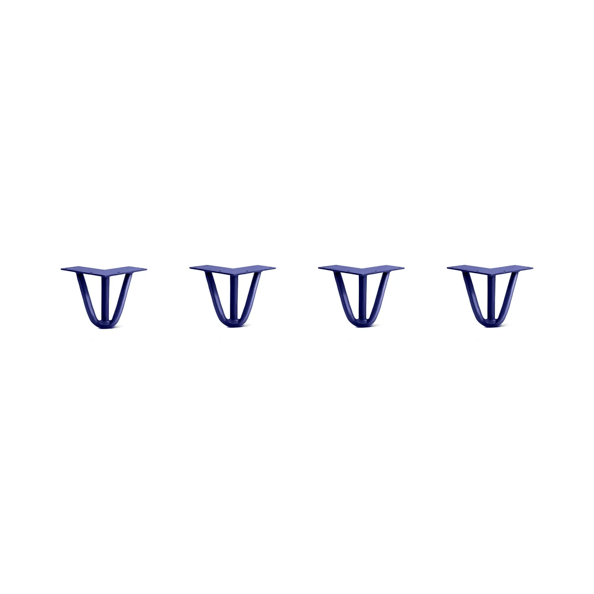 Hairpin Legs Set of 4, 3-Rod Design - Midnight Blue (Navy) Powder Coated Finish