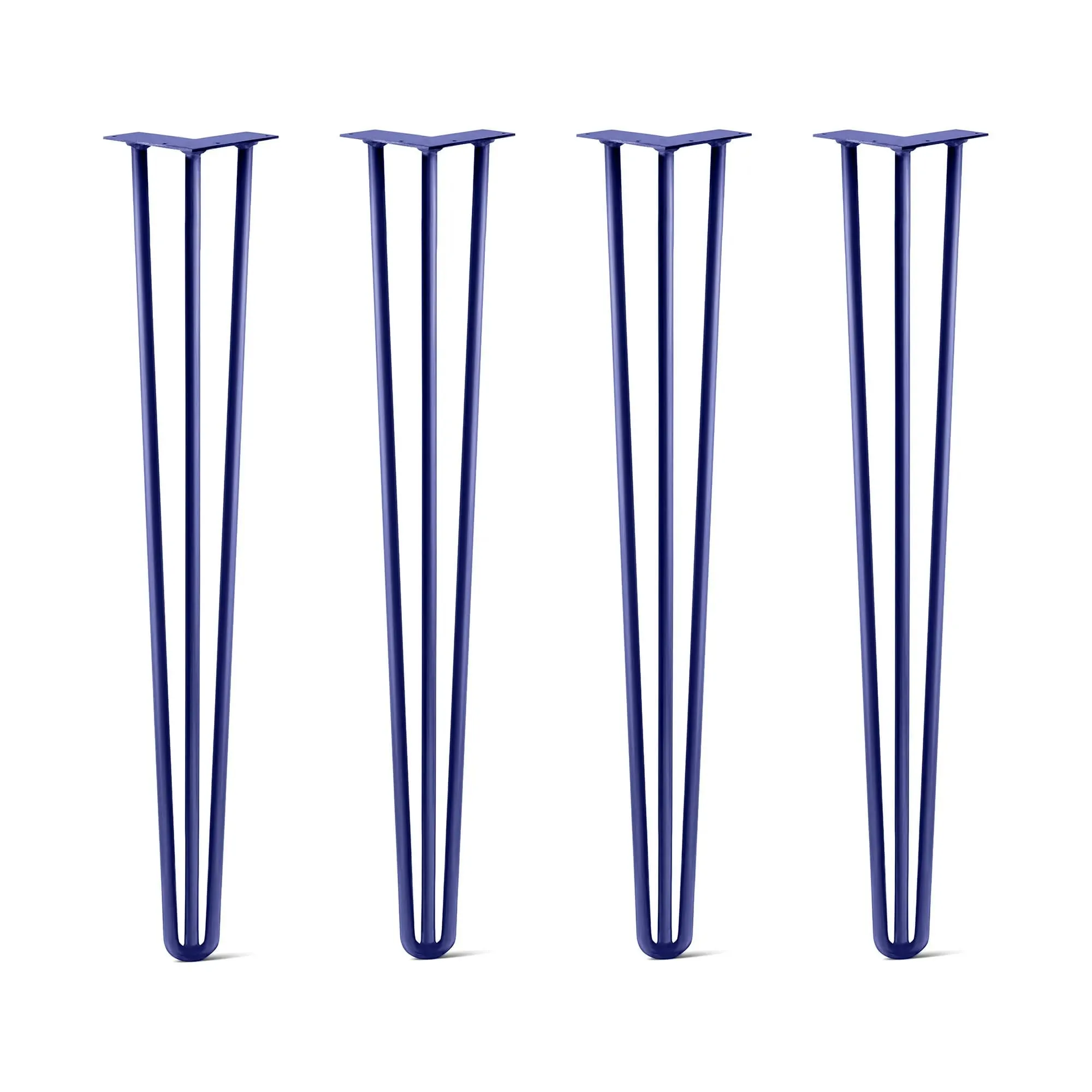 Hairpin Legs Set of 4, 3-Rod Design - Midnight Blue (Navy) Powder Coated Finish