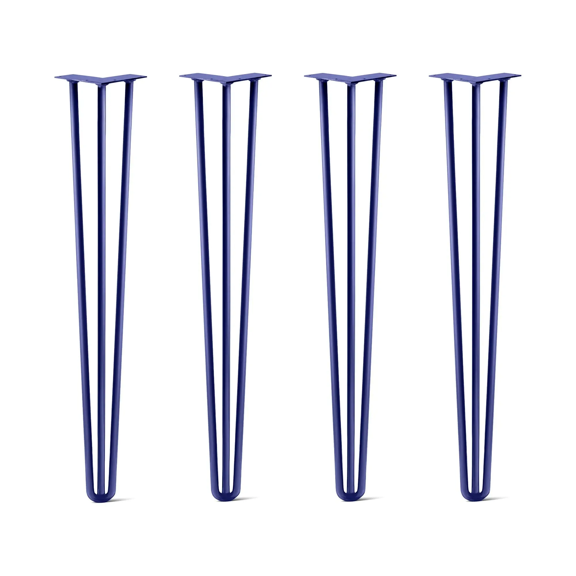 Hairpin Legs Set of 4, 3-Rod Design - Midnight Blue (Navy) Powder Coated Finish