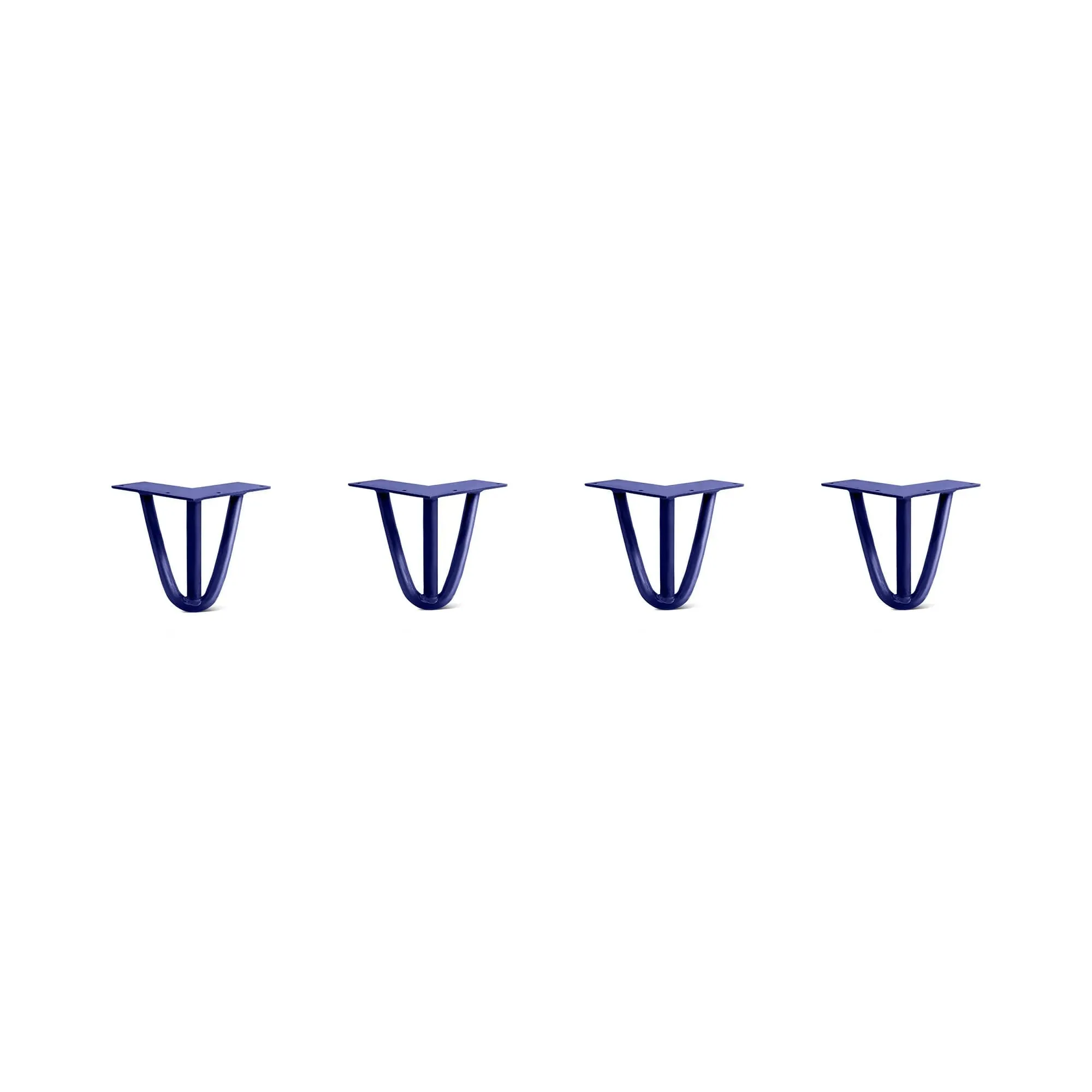 Hairpin Legs Set of 4, 3-Rod Design - Midnight Blue (Navy) Powder Coated Finish