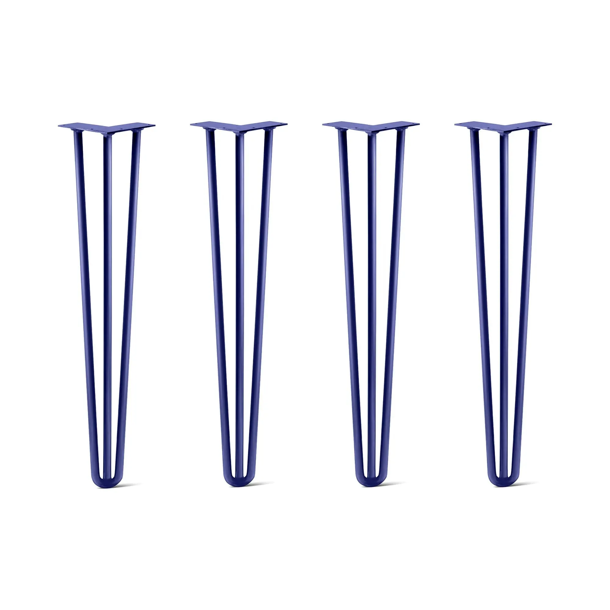 Hairpin Legs Set of 4, 3-Rod Design - Midnight Blue (Navy) Powder Coated Finish