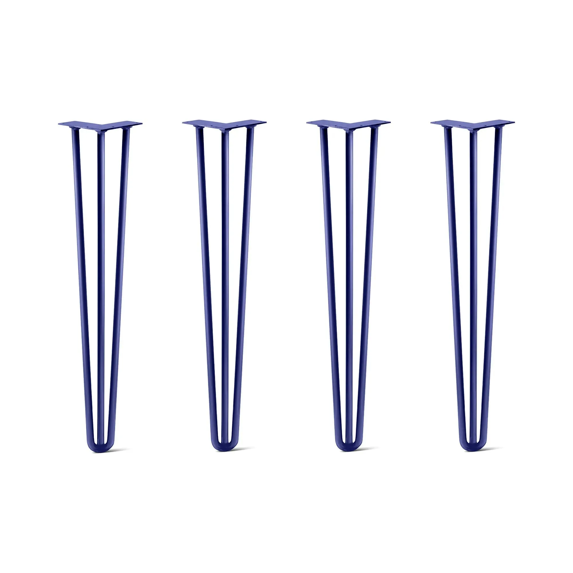 Hairpin Legs Set of 4, 3-Rod Design - Midnight Blue (Navy) Powder Coated Finish