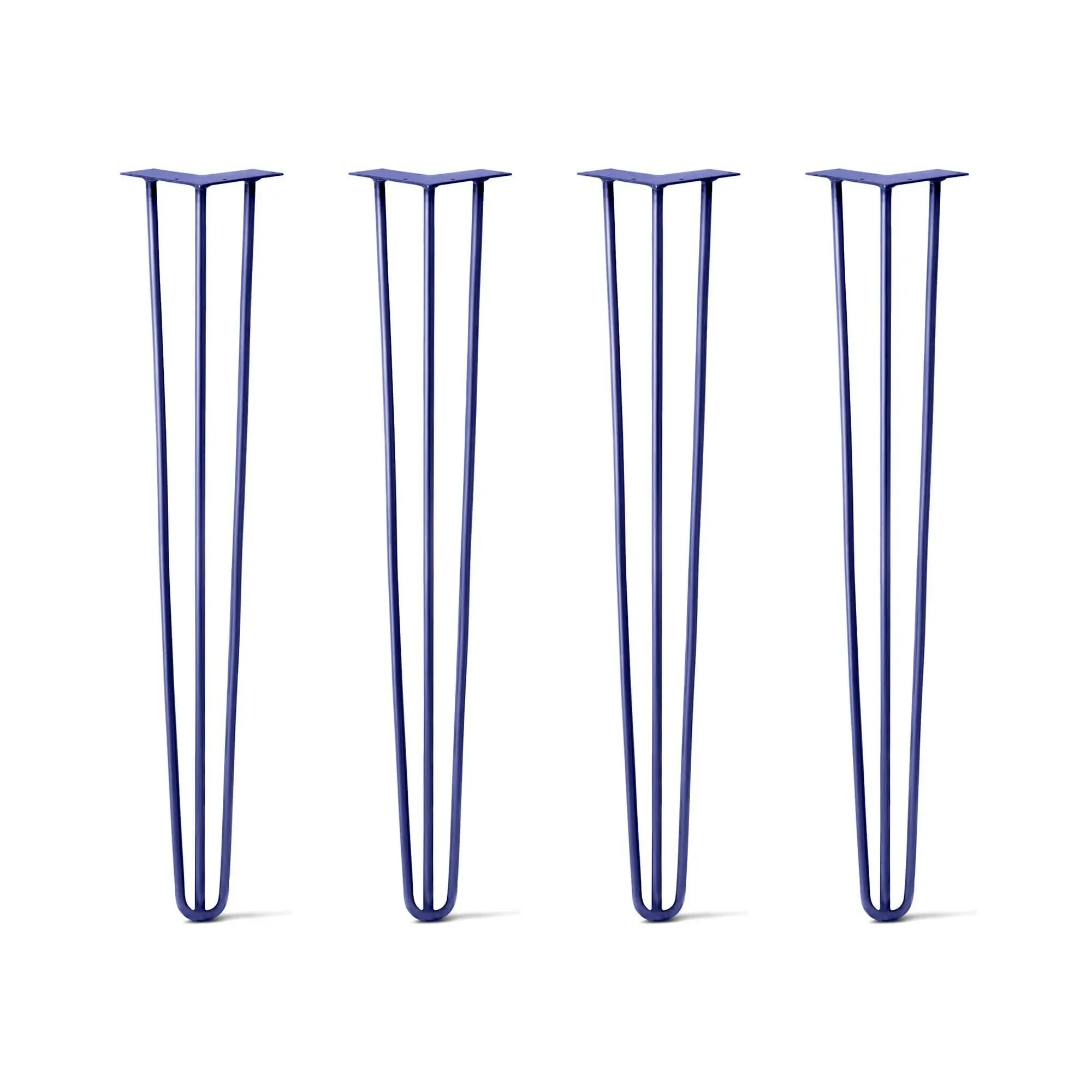 Hairpin Legs Set of 4, 3-Rod Design - Midnight Blue (Navy) Powder Coated Finish