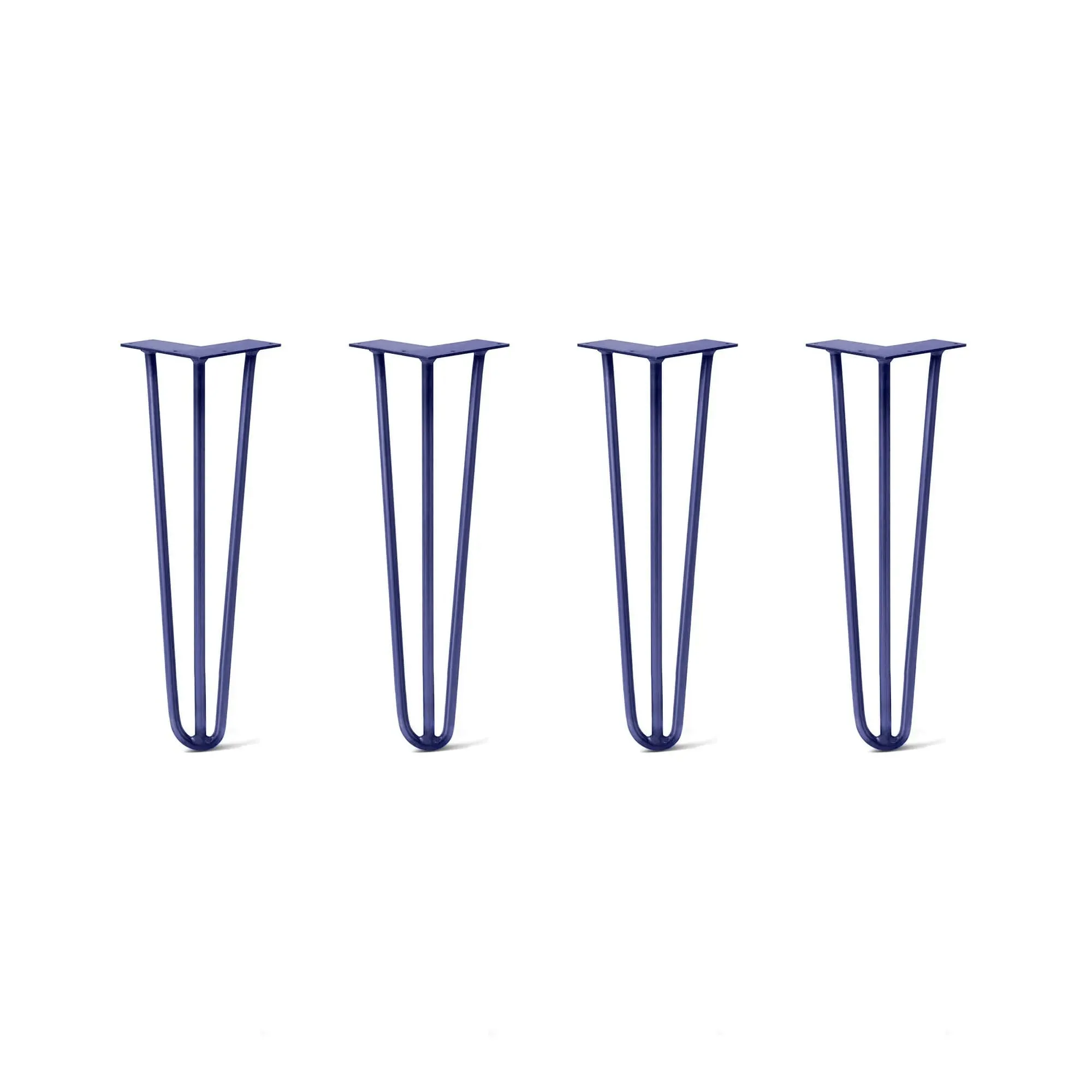 Hairpin Legs Set of 4, 3-Rod Design - Midnight Blue (Navy) Powder Coated Finish