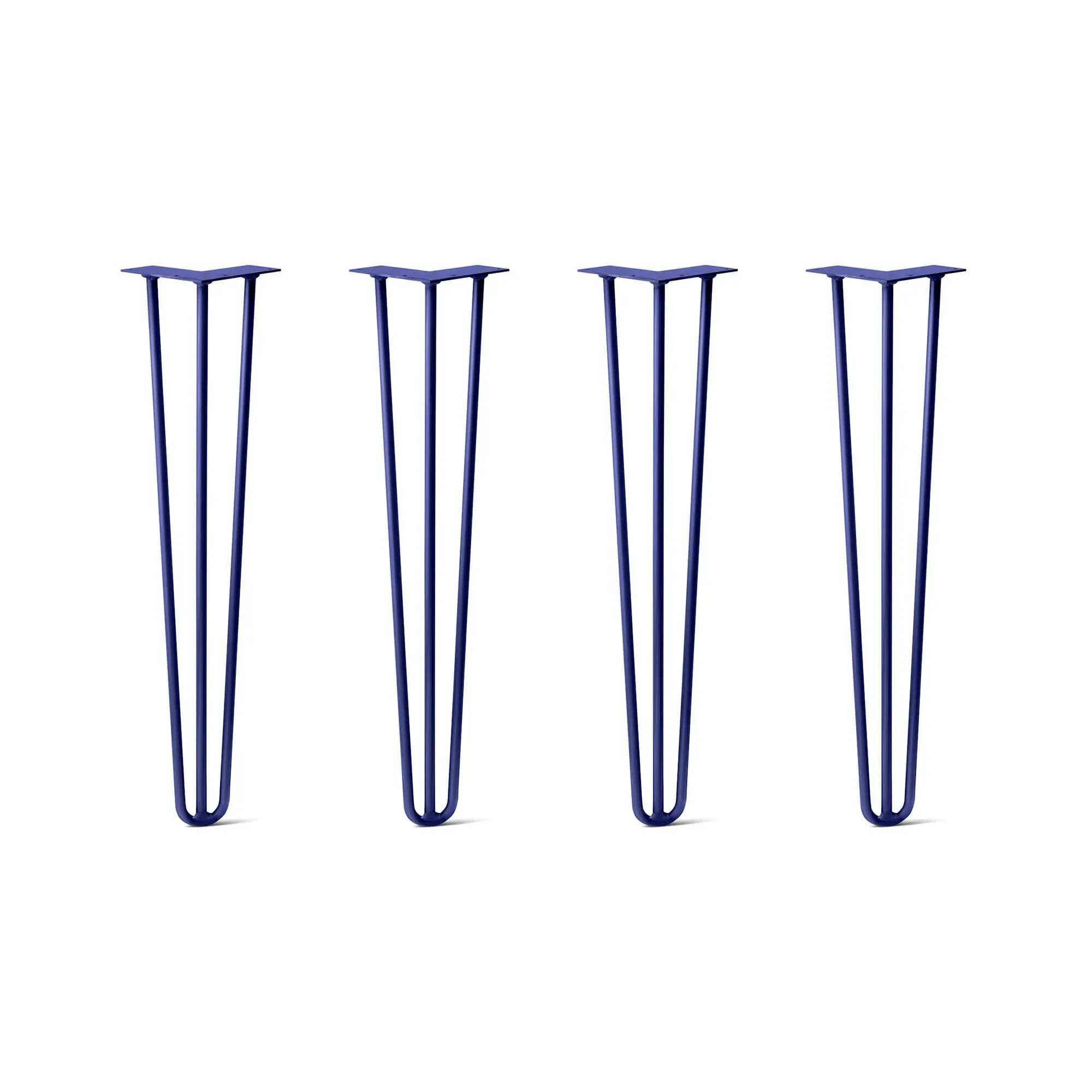 Hairpin Legs Set of 4, 3-Rod Design - Midnight Blue (Navy) Powder Coated Finish