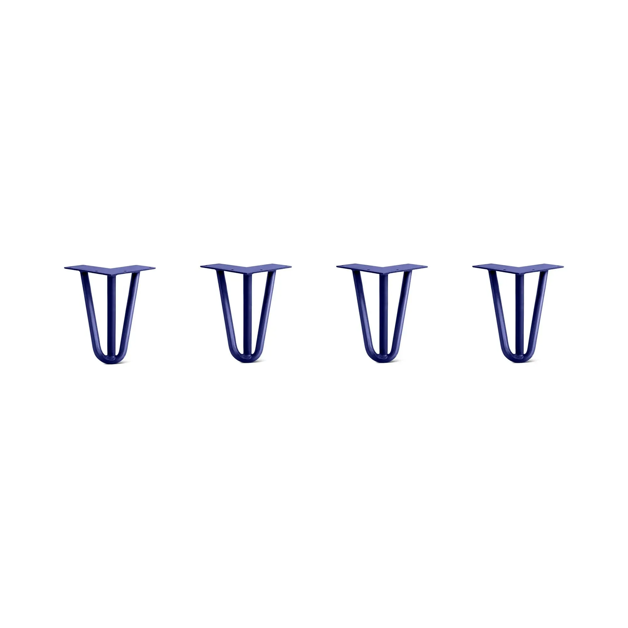 Hairpin Legs Set of 4, 3-Rod Design - Midnight Blue (Navy) Powder Coated Finish