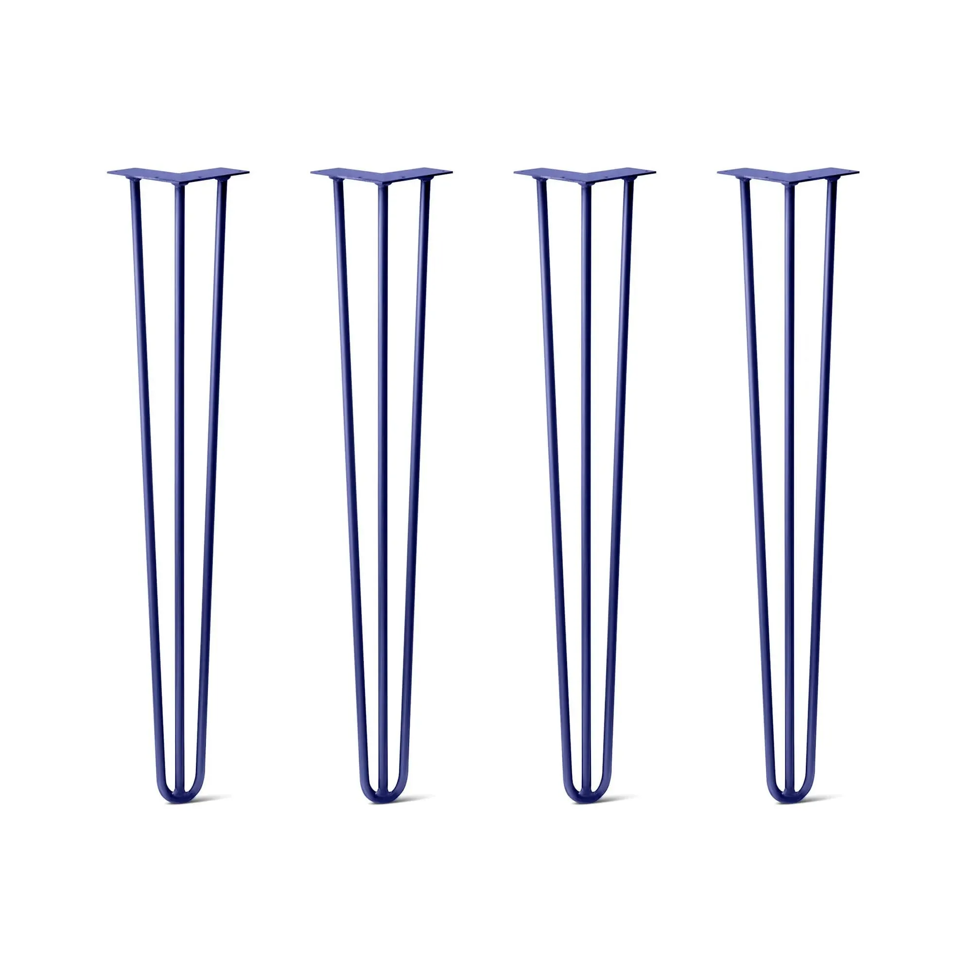 Hairpin Legs Set of 4, 3-Rod Design - Midnight Blue (Navy) Powder Coated Finish