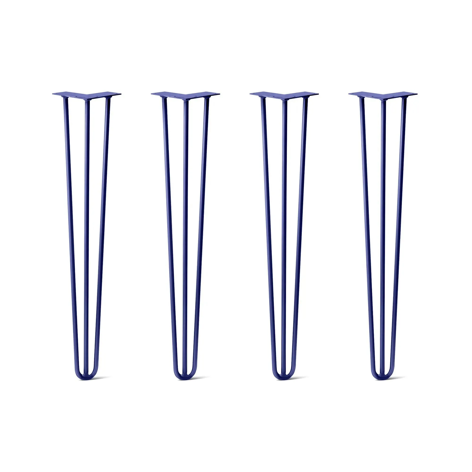 Hairpin Legs Set of 4, 3-Rod Design - Midnight Blue (Navy) Powder Coated Finish