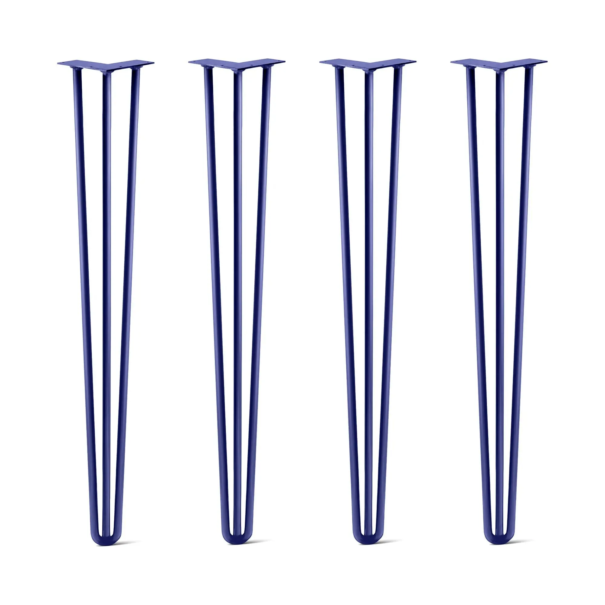 Hairpin Legs Set of 4, 3-Rod Design - Midnight Blue (Navy) Powder Coated Finish