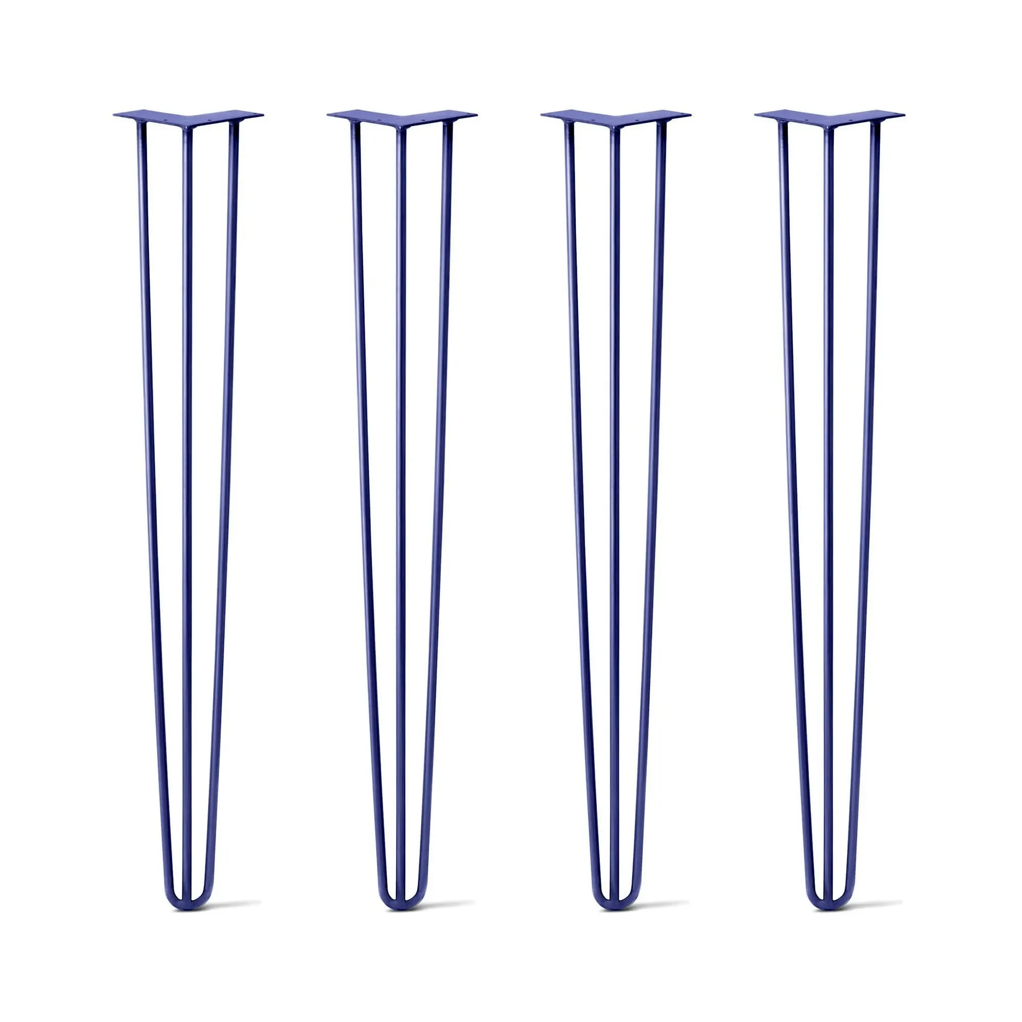 Hairpin Legs Set of 4, 3-Rod Design - Midnight Blue (Navy) Powder Coated Finish
