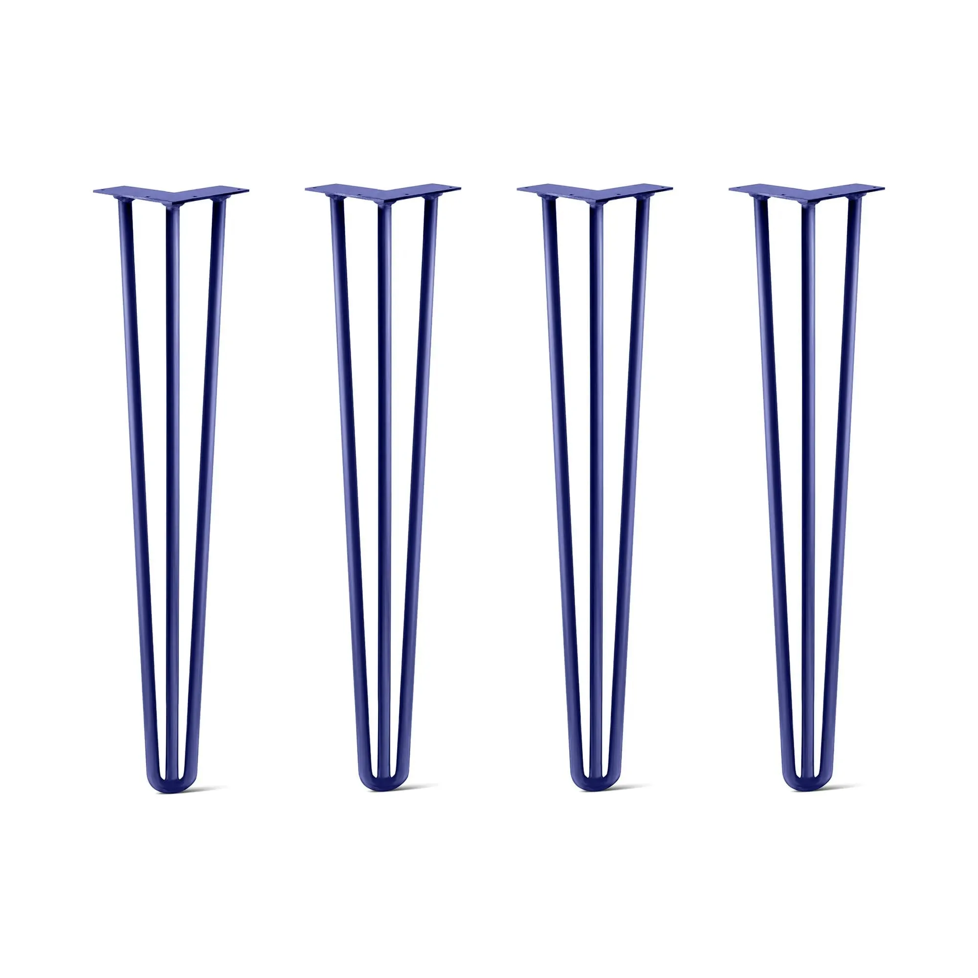 Hairpin Legs Set of 4, 3-Rod Design - Midnight Blue (Navy) Powder Coated Finish