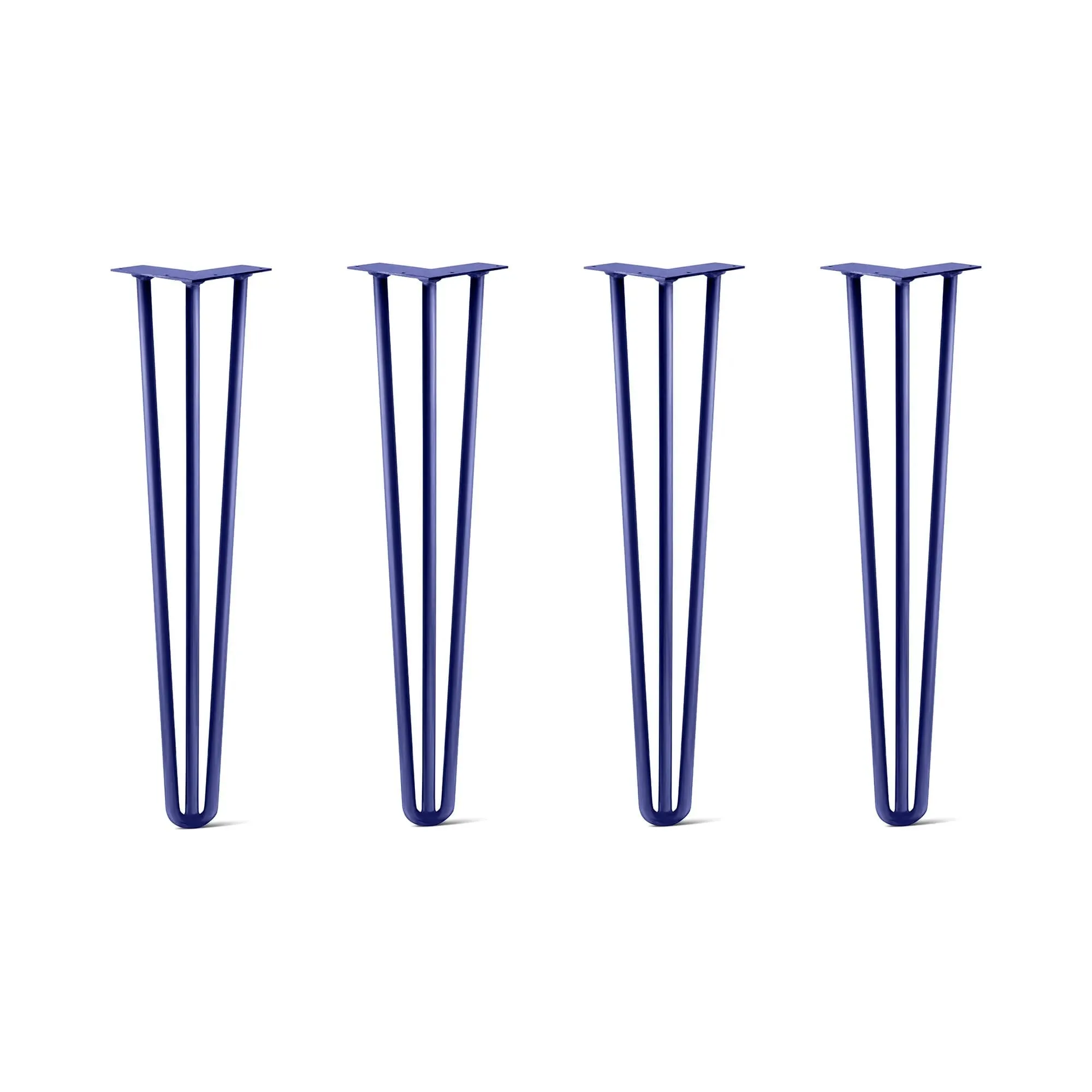 Hairpin Legs Set of 4, 3-Rod Design - Midnight Blue (Navy) Powder Coated Finish