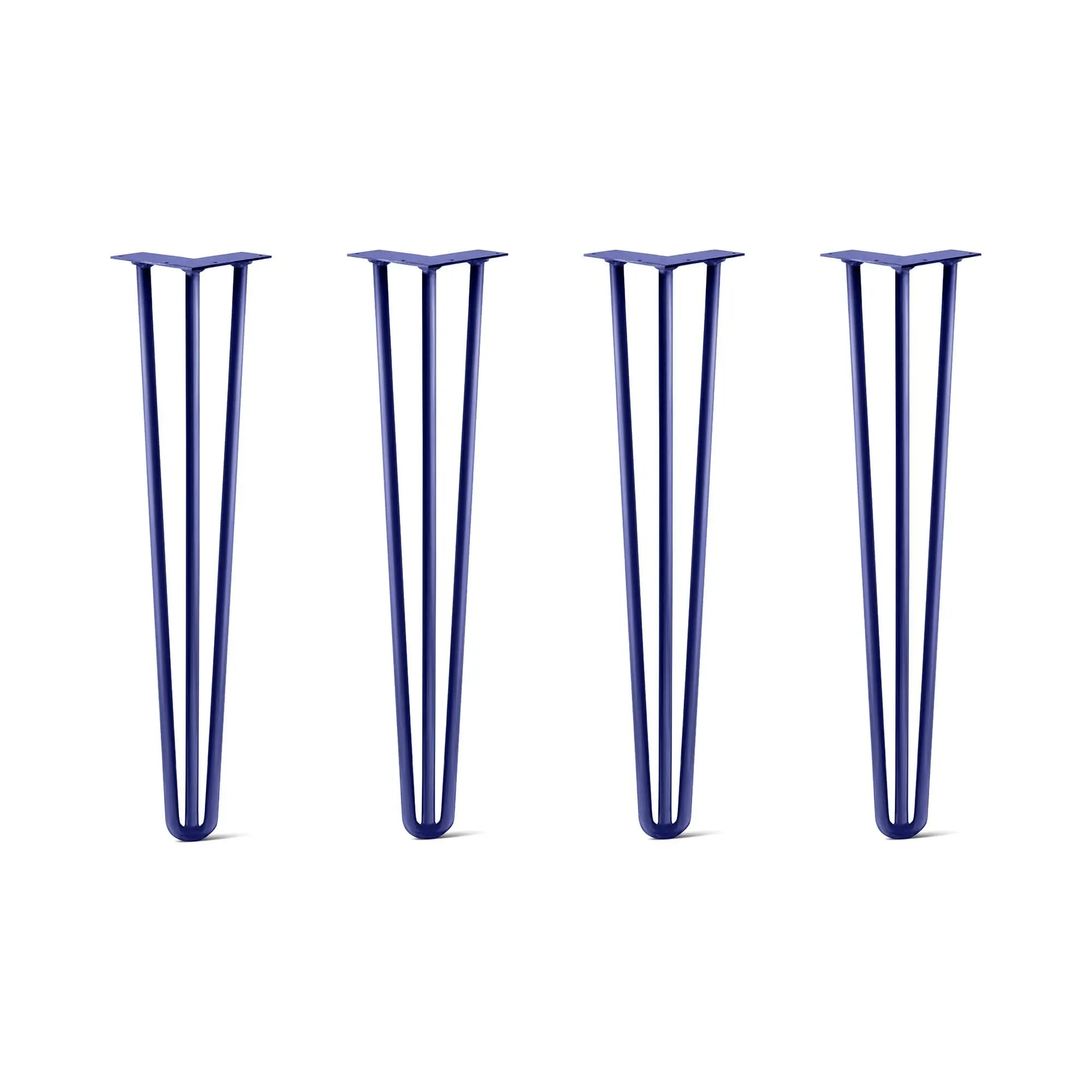 Hairpin Legs Set of 4, 3-Rod Design - Midnight Blue (Navy) Powder Coated Finish