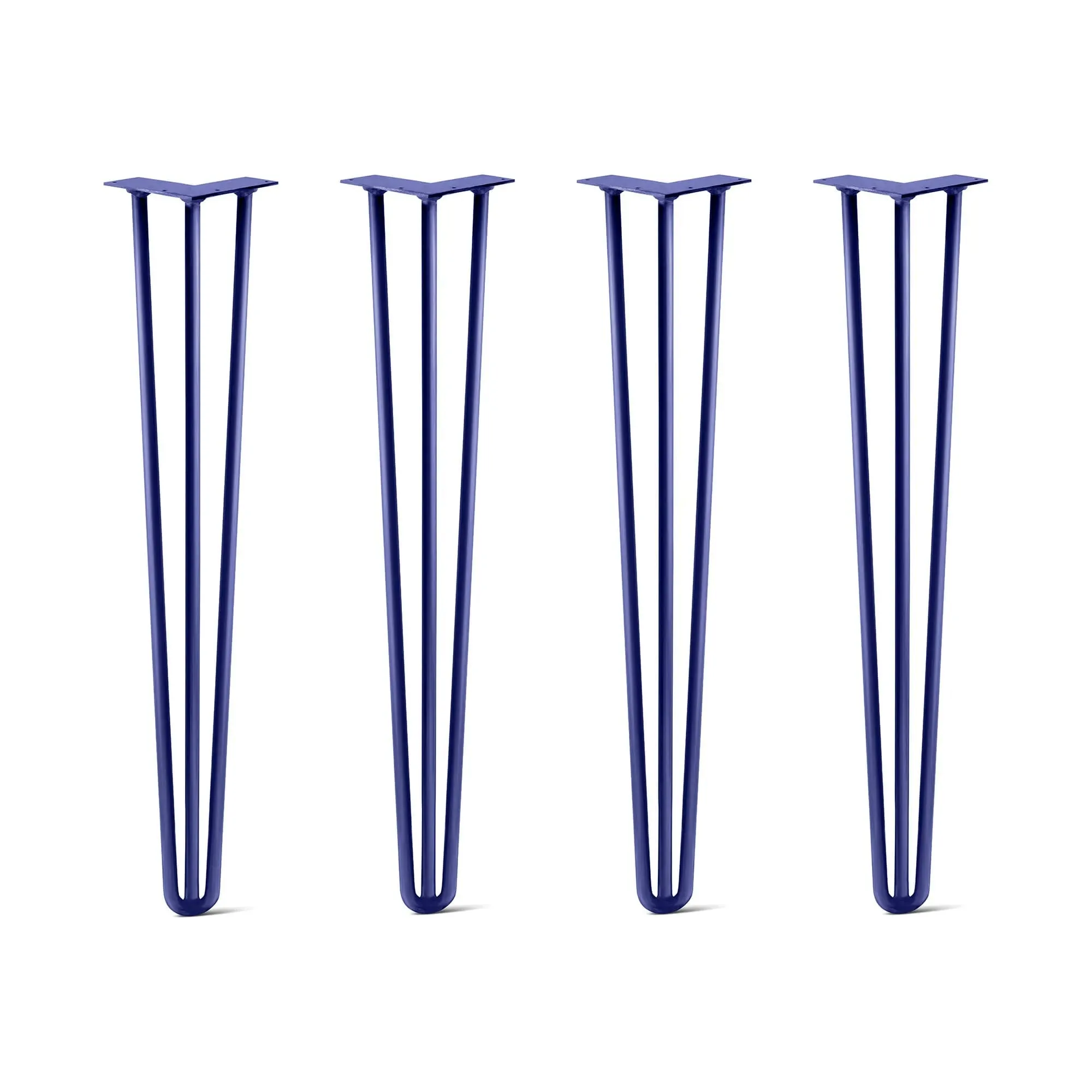 Hairpin Legs Set of 4, 3-Rod Design - Midnight Blue (Navy) Powder Coated Finish