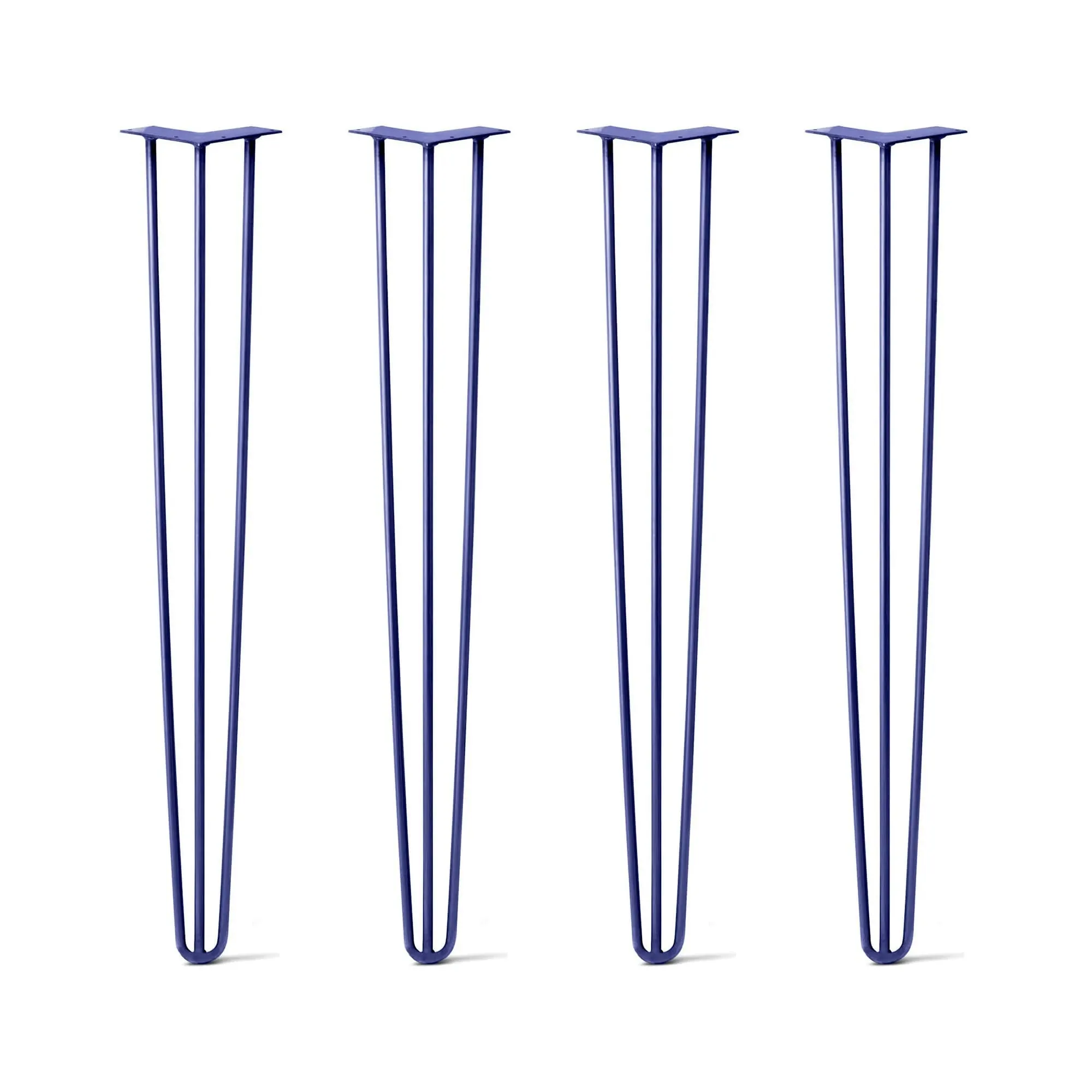 Hairpin Legs Set of 4, 3-Rod Design - Midnight Blue (Navy) Powder Coated Finish