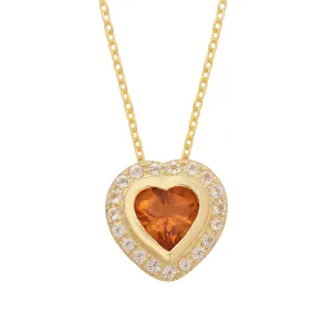 Halo Heart Citrine Necklace