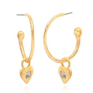 Heart Charm Hoop Earrings