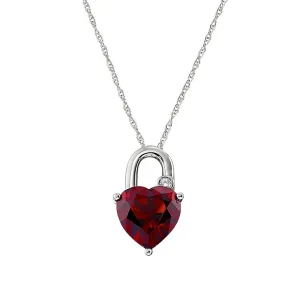 Heart Shaped Garnet and Diamond Pendant