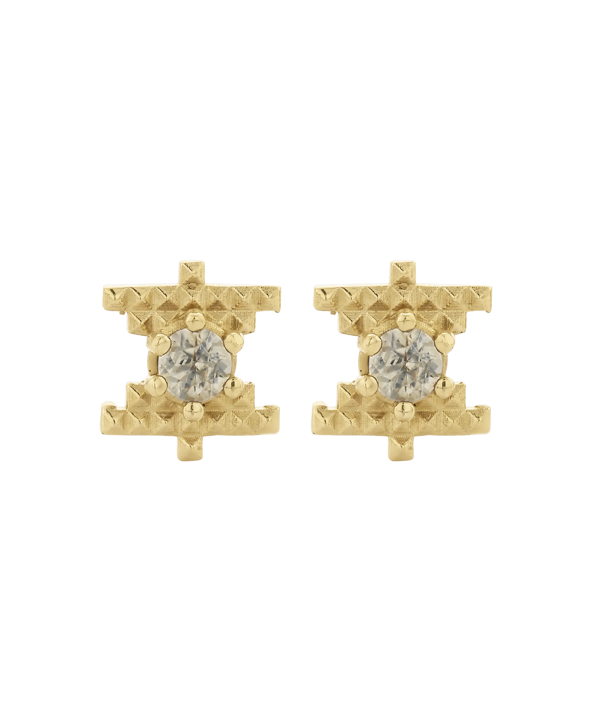 Inti Stud | 22K Gold Plate | Peach Zircon