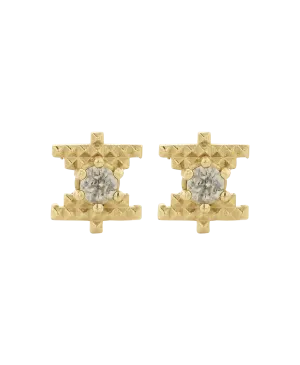 Inti Stud | 22K Gold Plate | Peach Zircon