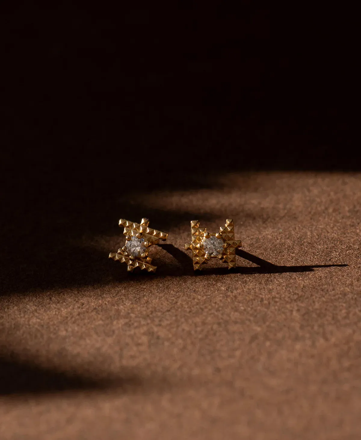 Inti Stud | 22K Gold Plate | Peach Zircon