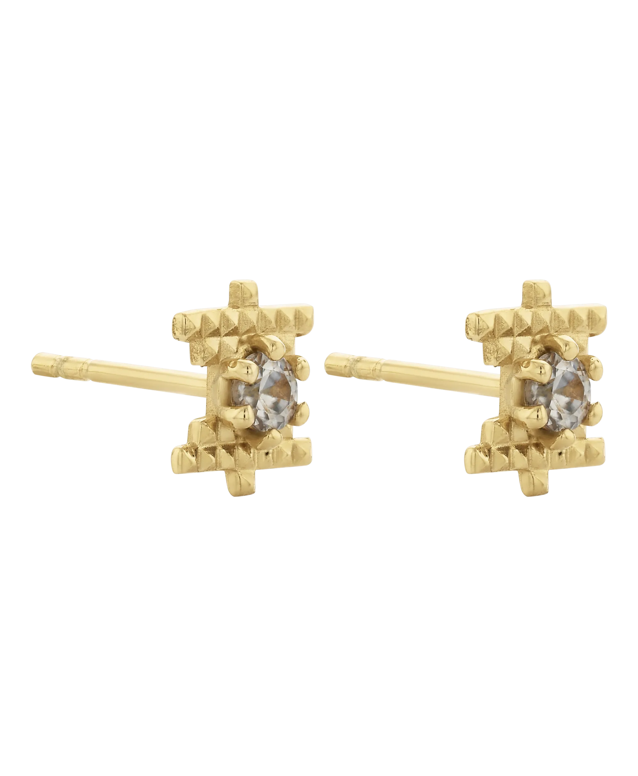 Inti Stud | 22K Gold Plate | Peach Zircon