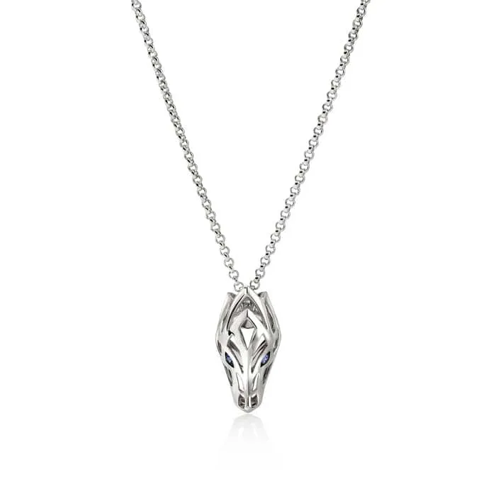 John Hardy Naga Pendant with Sapphires in Sterling Silver