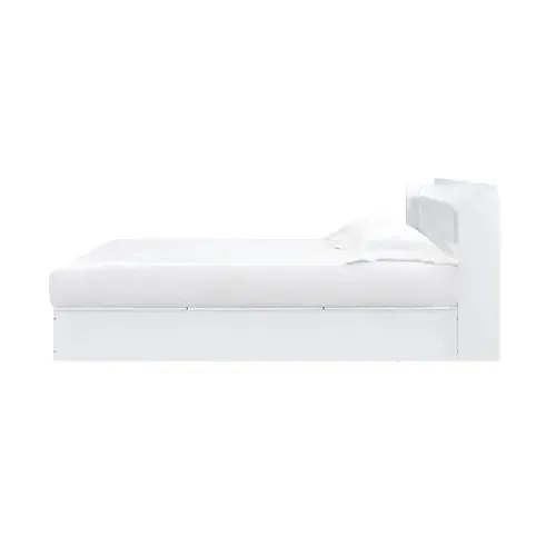 Knox Queen Bed w/Storage Headboard, White Finish