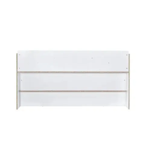 Knox Queen Bed w/Storage Headboard, White Finish