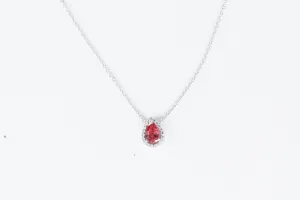 Lafonn Pink Lab Created Sapphire Halo Necklace