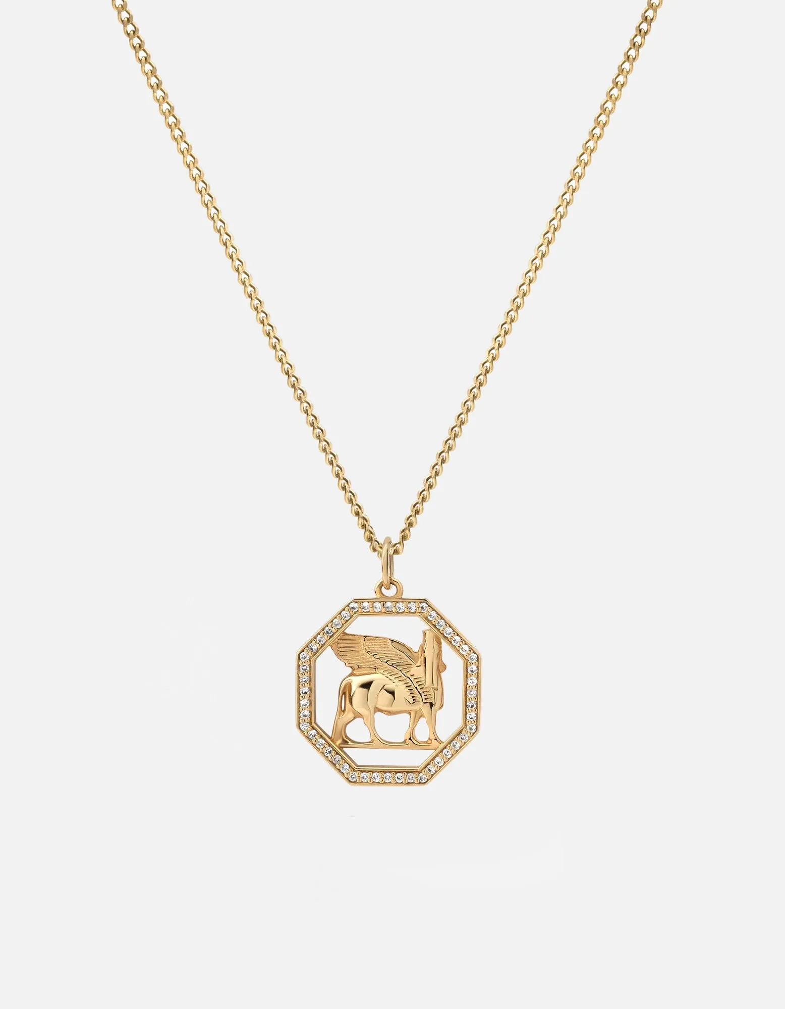 Lamassu Necklace, Gold Vermeil/Sapphire