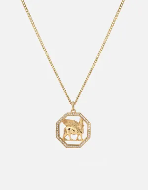 Lamassu Necklace, Gold Vermeil/Sapphire