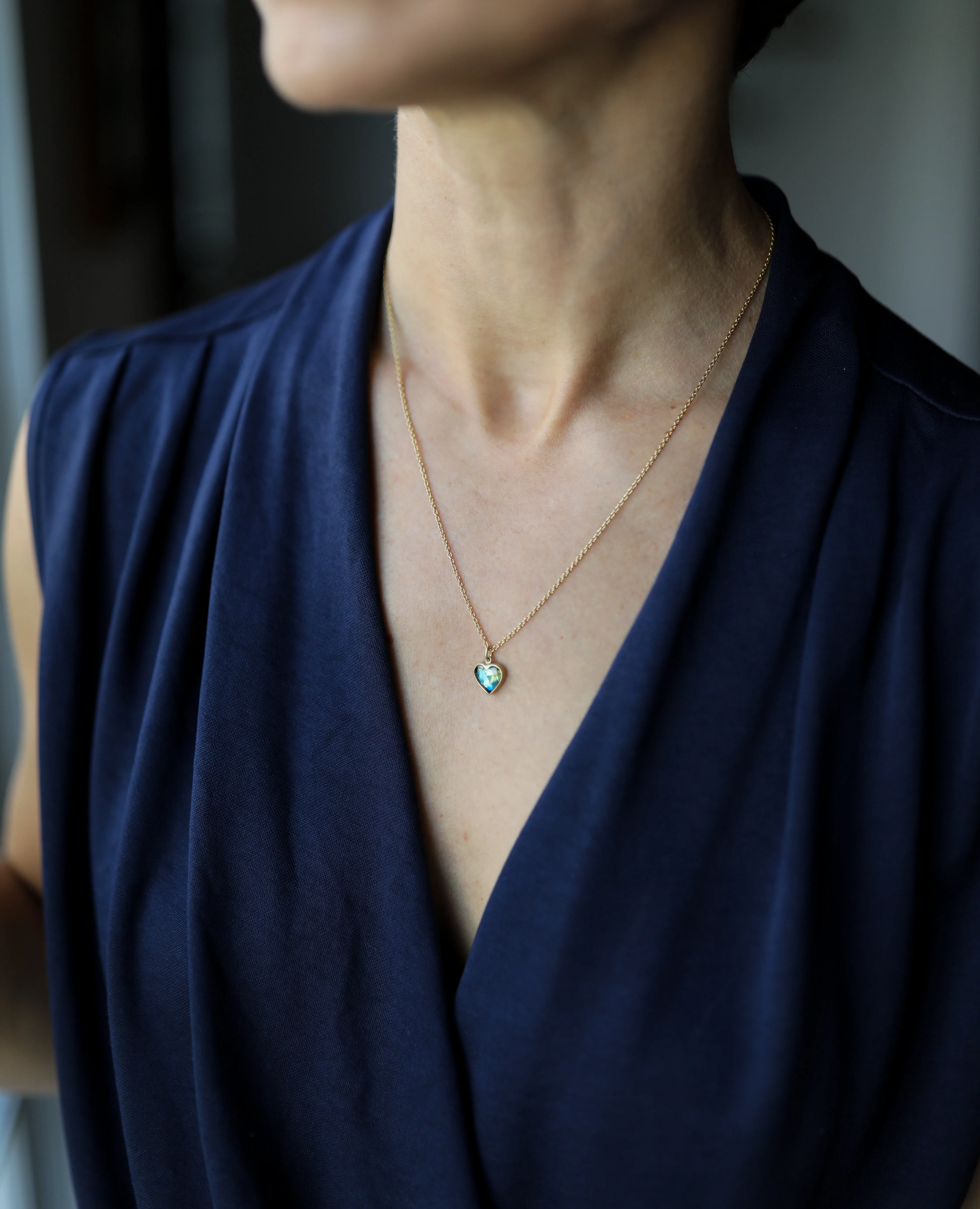 Large Australian Sapphire Sweetheart Pendant
