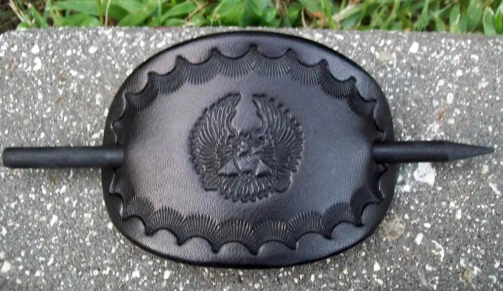 Leather Eagle Biker Barrette - Medium
