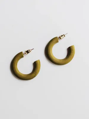 Lena Hoop Earrings - Olive