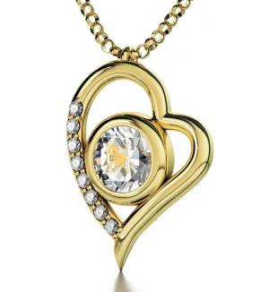 Leo Sign, Sterling Silver Gold Plated (Vermeil) Necklace, Swarovski