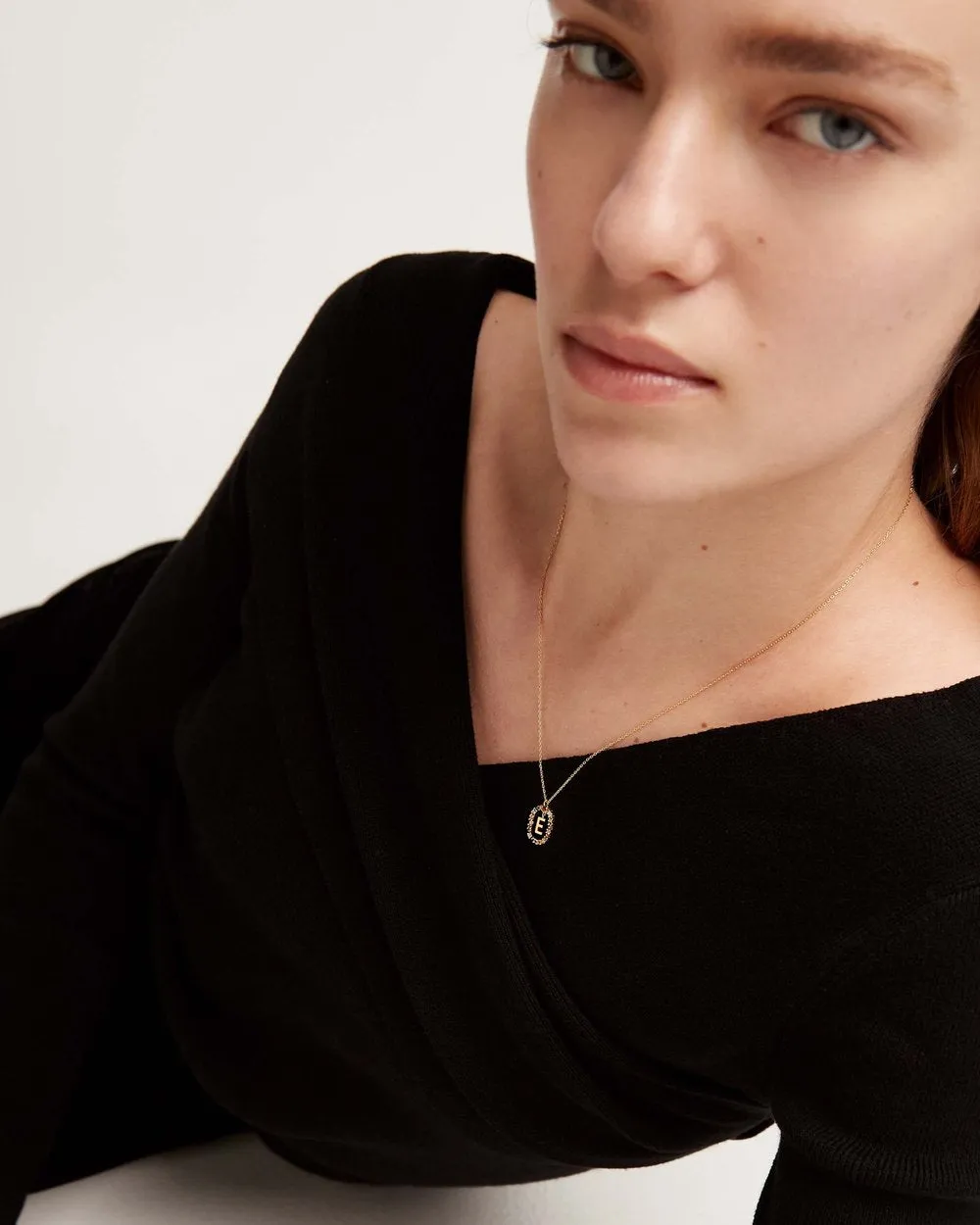 Letter E Circle Necklace