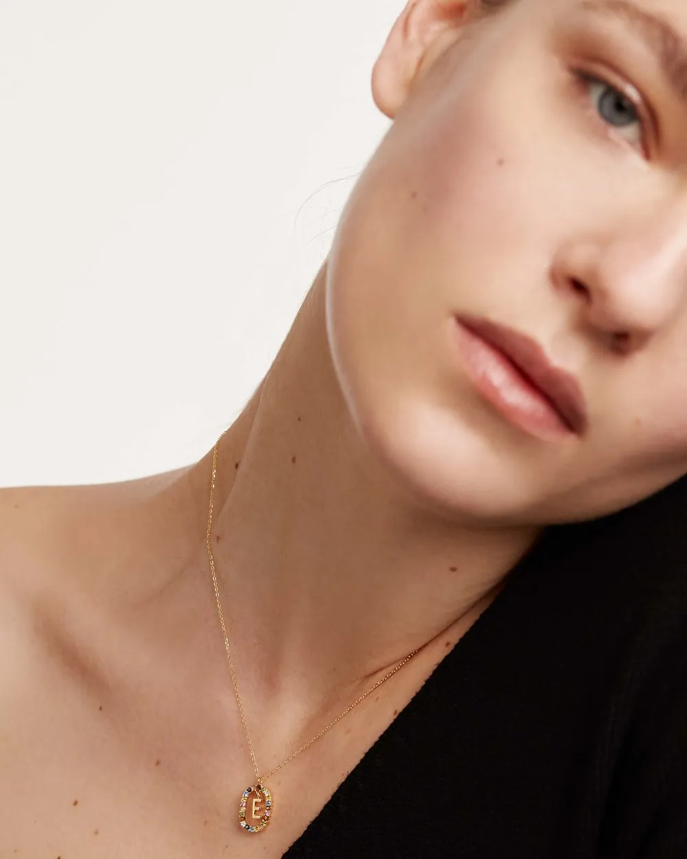 Letter E Circle Necklace