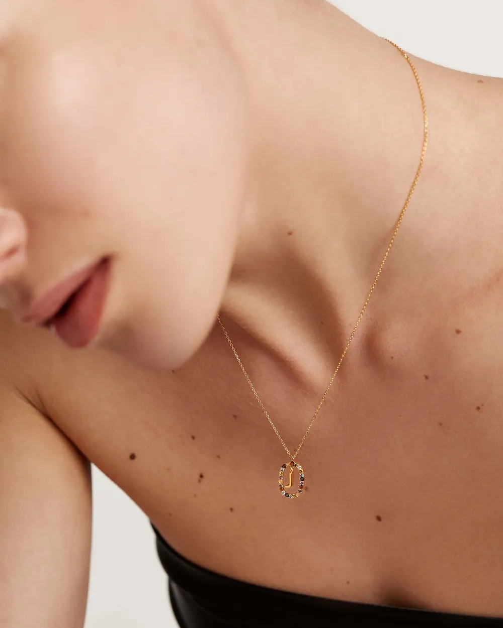 Letter J Circle Necklace