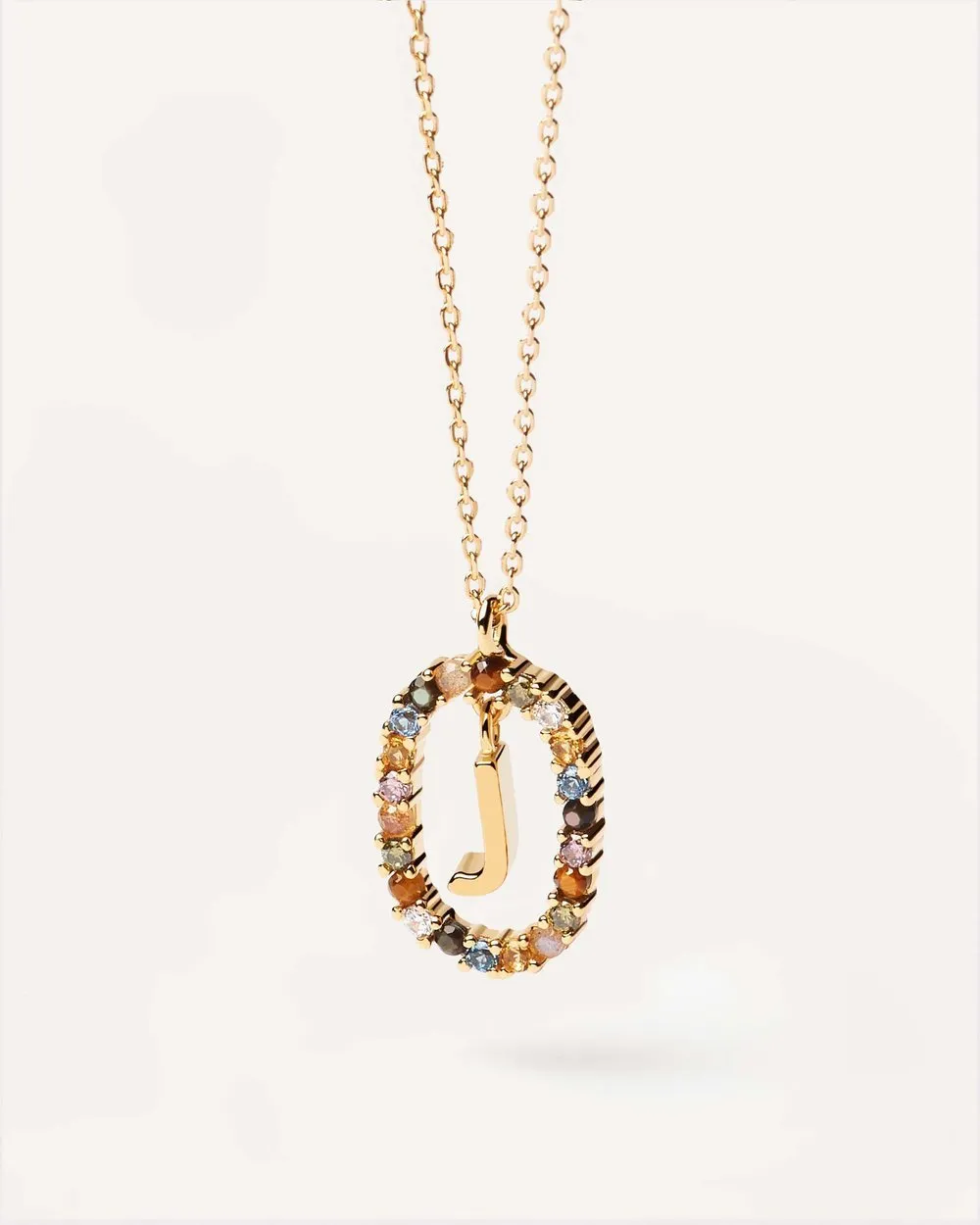 Letter J Circle Necklace