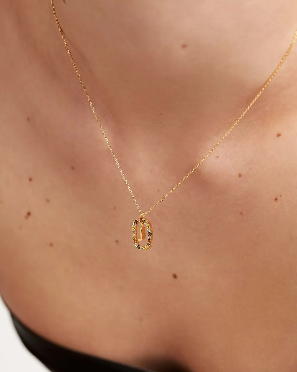 Letter J Circle Necklace