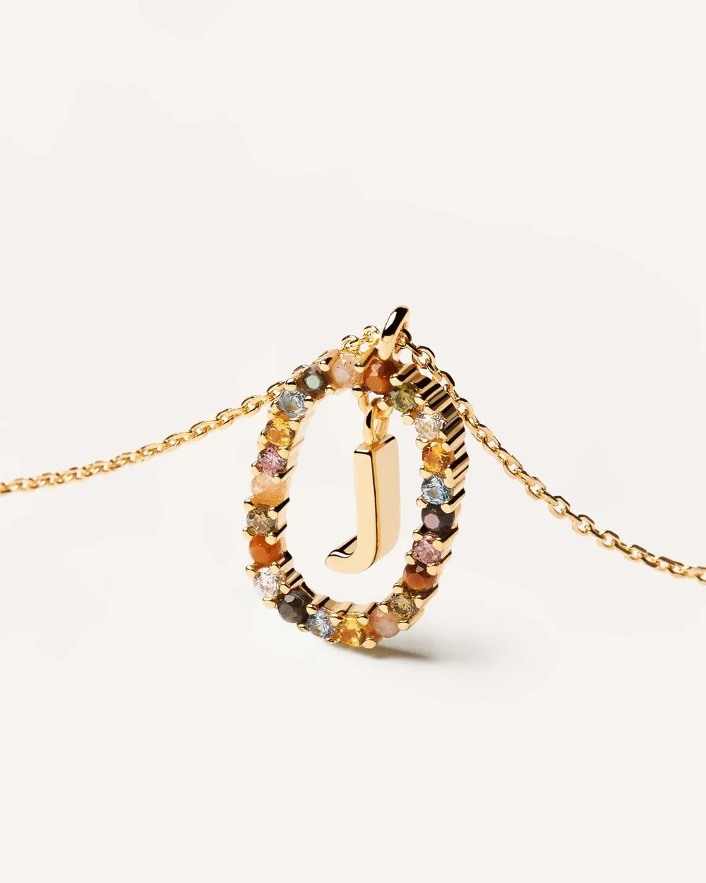 Letter J Circle Necklace