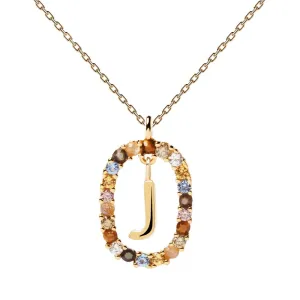 Letter J Circle Necklace