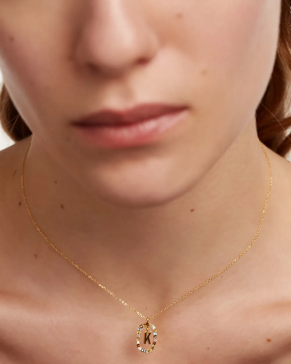 Letter K Circle Necklace