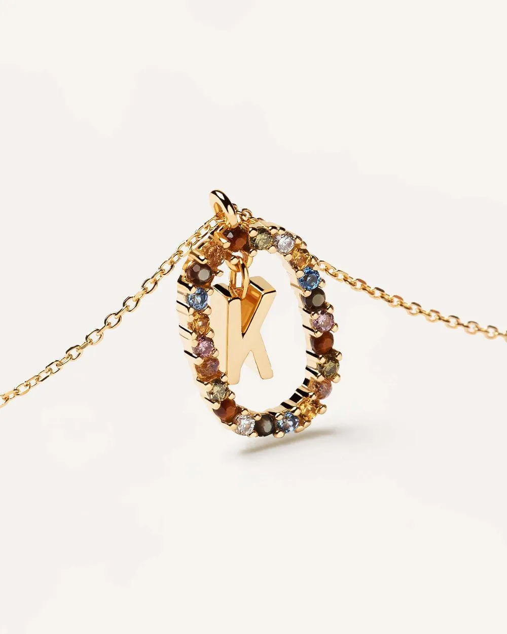 Letter K Circle Necklace