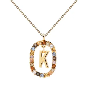 Letter K Circle Necklace